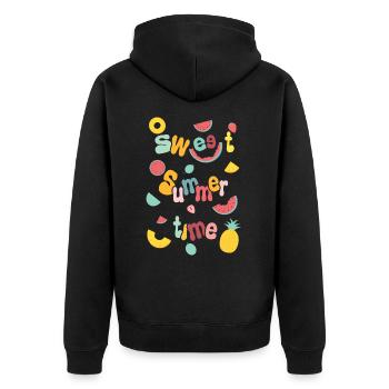 Sweet summertime. - Unisex Premium Organic Zip Hoodie - black - Back - Nico (187cm)
