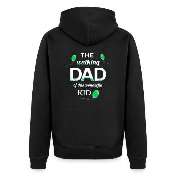 Walking Dad Kid Proud Dad Child - Unisex Premium Organic Zip Hoodie - black - Back - Nico (187cm)