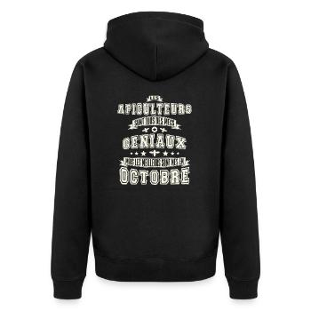 Apiculteur génial anniversaire Octobre, abeilles - Veste à capuche bio Premium Unisexe - noir - Dos - Nico (187cm)