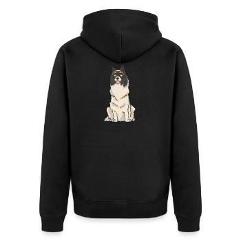 ♥ Dog ♥ of Dog - T Shirt - Dog Gift - Unisex Premium Organic Zip Hoodie - black - Back - Nico (187cm)