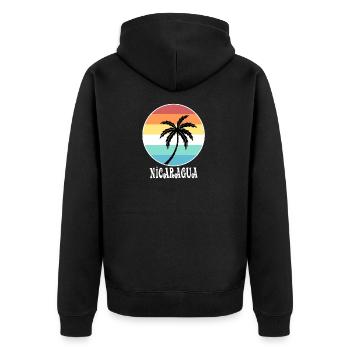 Nicaragua - Unisex Premium Bio Zip Hoodie - Schwarz - Hinten - Nico (187cm)