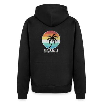 Nicaragua - Unisex Premium Bio Zip Hoodie - Schwarz - Hinten - Nico (187cm)