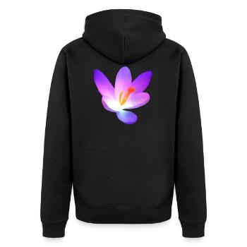 wonderful crocus - flowering in purple in spring - Unisex Premium Organic Zip Hoodie - black - Back - Nico (187cm)