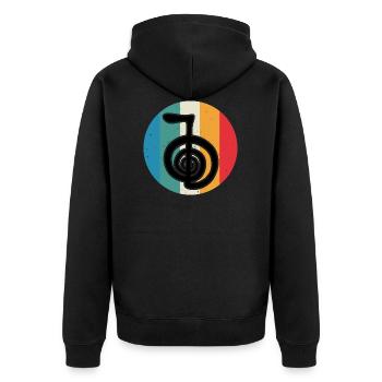Reiki symbole | Ésotérisme De Yoga Reikimeister cadeau - Veste à capuche bio Premium Unisexe - noir - Dos - Nico (187cm)