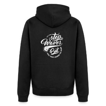 WAVES SURF SURFER SPIRIT SURFING BOARDER MOTIVE - Unisex Premium Bio Zip Hoodie - Schwarz - Hinten - Nico (187cm)