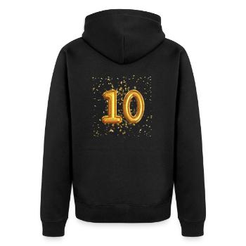 10 ans de conception de ballons - Veste à capuche bio Premium Unisexe - noir - Dos - Nico (187cm)