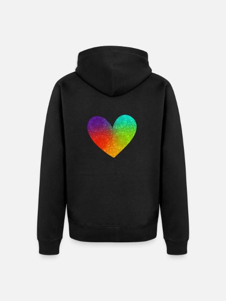 Herz heart Liebe - Unisex Premium Bio Zip Hoodie - Schwarz