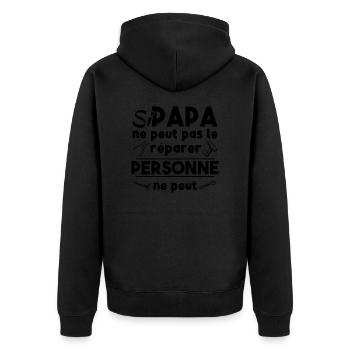 Si papa ne peut pas le réparer, personne ne peut - Veste à capuche bio Premium Unisexe - noir - Dos - Nico (187cm)