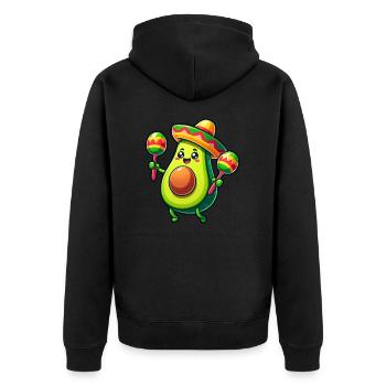 Cinco de Mayo Avocado in Mexiko - Unisex Premium Bio Zip Hoodie - Schwarz - Hinten - Nico (187cm)