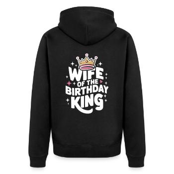 Frau Ehefrau Partnerin Familie Verheiratet - Unisex Premium Bio Zip Hoodie - Schwarz - Hinten - Nico (187cm)