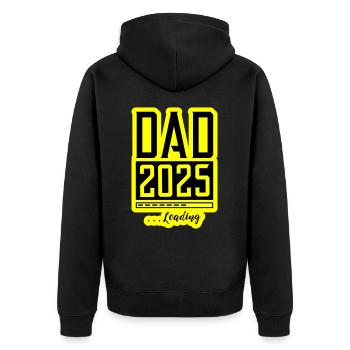 Dad 2025 Loading Papa - Unisex Premium Bio Zip Hoodie - Schwarz - Hinten - Nico (187cm)