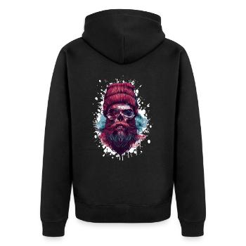 Bûcheron Crâne Bûcheron - Veste à capuche bio Premium Unisexe - noir - Dos - Nico (187cm)