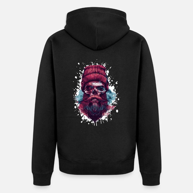 Bûcheron Crâne Bûcheron - Veste à capuche bio Premium Unisexe - noir