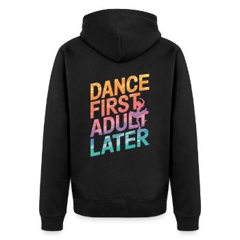 Tanzen Tänzer Tanzen - Unisex Premium Bio Zip Hoodie - Schwarz - Hinten - Nico (187cm)