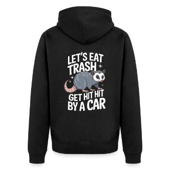 Opossum Possum Animal - Unisex Premium Organic Zip Hoodie - black - Back - Nico (187cm)