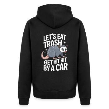 Opossum Possum Animal - Unisex Premium Organic Zip Hoodie - black - Back - Nico (187cm)
