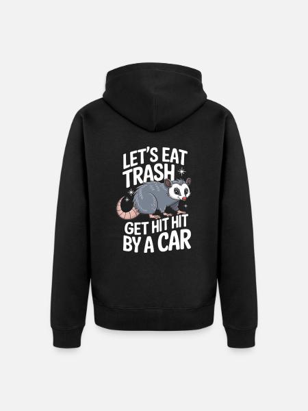 Opossum Possum Tier - Unisex Premium Bio Zip Hoodie - Schwarz