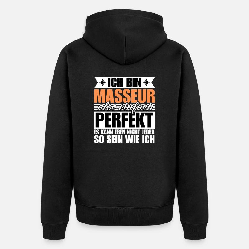 Perfekter Masseur - Unisex Premium Bio Zip Hoodie - Schwarz