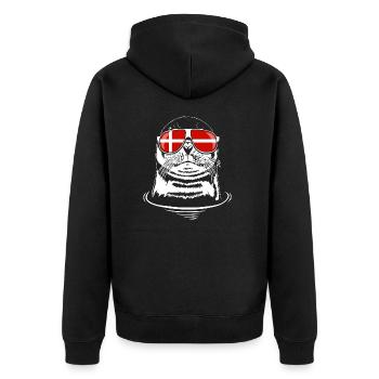Robbe Dänemark Sonnenbrille Tiere Urlaub Wilsigns - Unisex Premium Bio Zip Hoodie - Schwarz - Hinten - Nico (187cm)