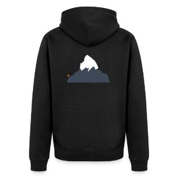 Schnecke auf dem Matterhorn - Unisex Premium Bio Zip Hoodie - Schwarz - Hinten - Nico (187cm)