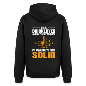 Maçon Maçon Brique Maçon Mur Constructeur - Veste à capuche bio Premium Unisexe - noir - Dos - Nico (187cm)