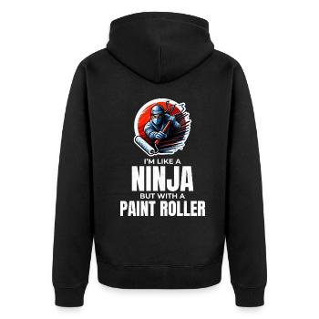 Hausmaler Ninja Malerei Innenarchitekt - Unisex Premium Bio Zip Hoodie - Schwarz - Hinten - Nico (187cm)