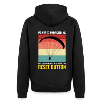 Motorschirmpilot Motorschirm Motorschirm - Unisex Premium Bio Zip Hoodie - Schwarz - Hinten - Nico (187cm)