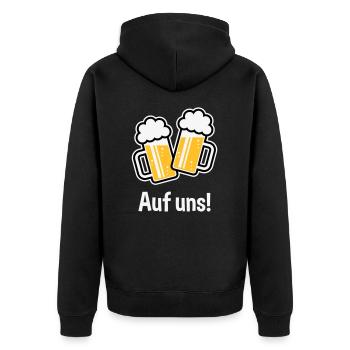 XEinHochAufUns (NEG / 3) - Unisex Premium Bio Zip Hoodie - Schwarz - Hinten - Nico (187cm)