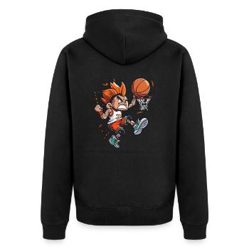 High-Flying Hero - Unisex Premium Organic Zip Hoodie - black - Back - Nico (187cm)