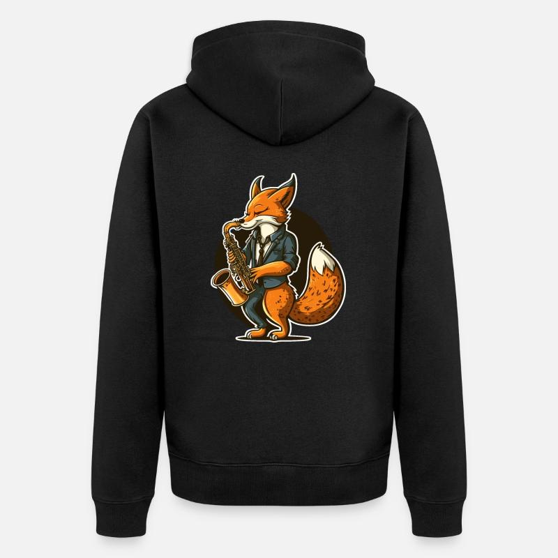 Renard jazz - Veste à capuche bio Premium Unisexe - noir