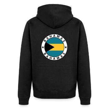 Bahamas - Unisex Premium Bio Zip Hoodie - Schwarz - Hinten - Nico (187cm)