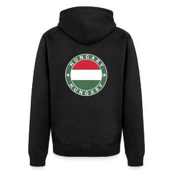 Hongrie - Veste à capuche bio Premium Unisexe - noir - Dos - Nico (187cm)