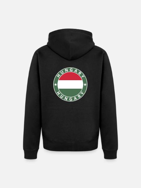 Hungary - Unisex Premium Organic Zip Hoodie - black