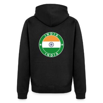 India - Unisex Premium Organic Zip Hoodie - black - Back - Nico (187cm)