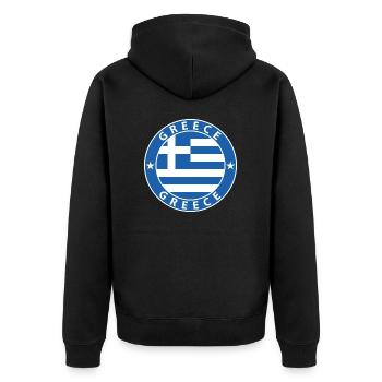 Greece - Unisex Premium Organic Zip Hoodie - black - Back - Nico (187cm)