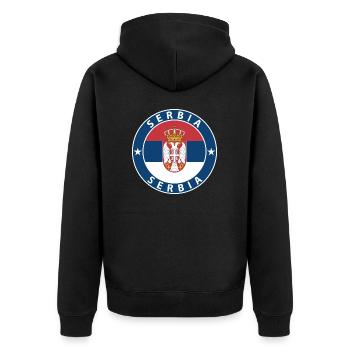 Serbie - Veste à capuche bio Premium Unisexe - noir - Dos - Nico (187cm)