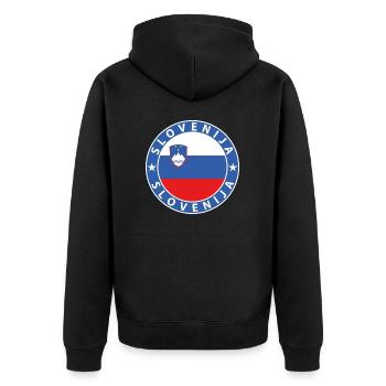 Slovénie - Veste à capuche bio Premium Unisexe - noir - Dos - Nico (187cm)
