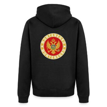 Montenegro - Unisex Premium Bio Zip Hoodie - Schwarz - Hinten - Nico (187cm)