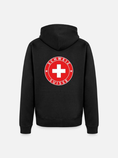 Switzerland - Unisex Premium Organic Zip Hoodie - black