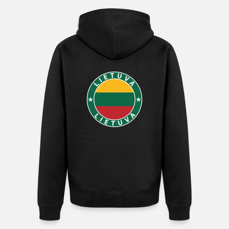 Litauen - Unisex Premium Bio Zip Hoodie - Schwarz
