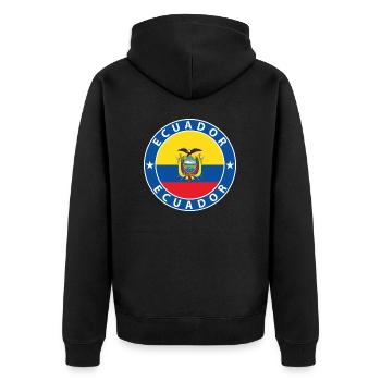 Ecuador - Unisex Premium Bio Zip Hoodie - Schwarz - Hinten - Nico (187cm)