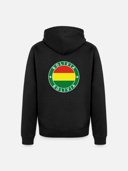 Bolivia - Unisex Premium Organic Zip Hoodie - black