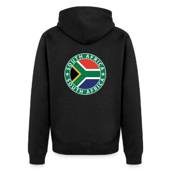 South Africa - Unisex Premium Organic Zip Hoodie - black - Back - Nico (187cm)
