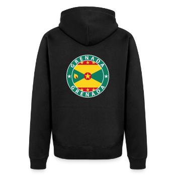 Grenada - Unisex Premium Organic Zip Hoodie - black - Back - Nico (187cm)
