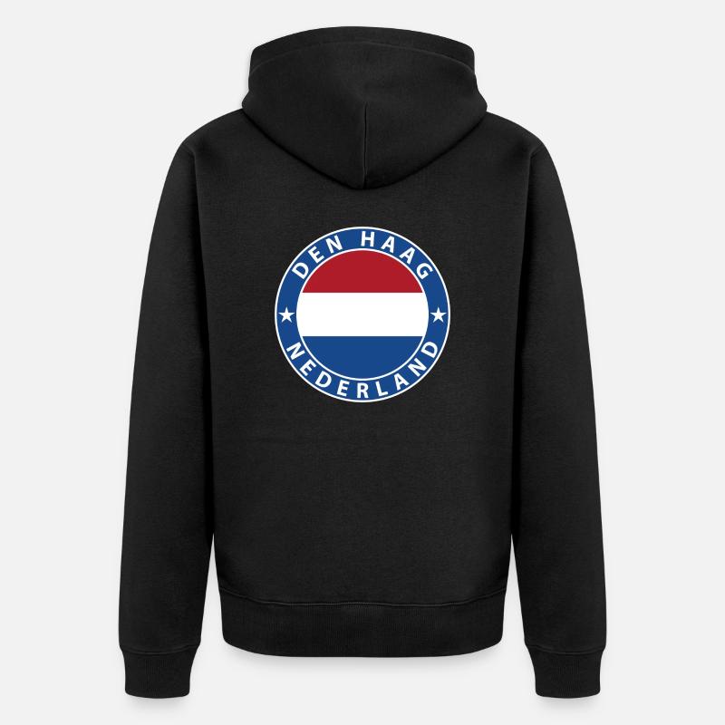 Den Haag - Unisex Premium Bio Zip Hoodie - Schwarz