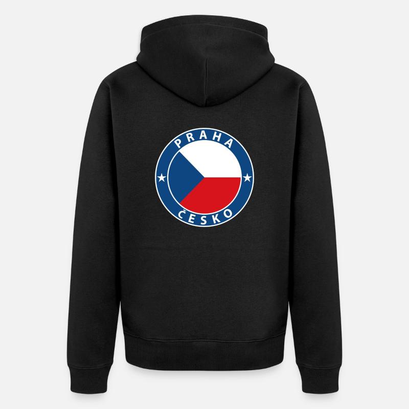 Prag - Unisex Premium Bio Zip Hoodie - Schwarz