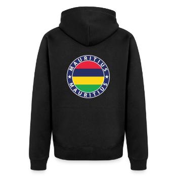 Mauritius - Unisex Premium Organic Zip Hoodie - black - Back - Nico (187cm)