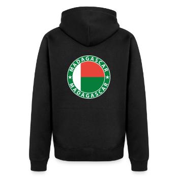 Madagascar - Unisex Premium Organic Zip Hoodie - black - Back - Nico (187cm)
