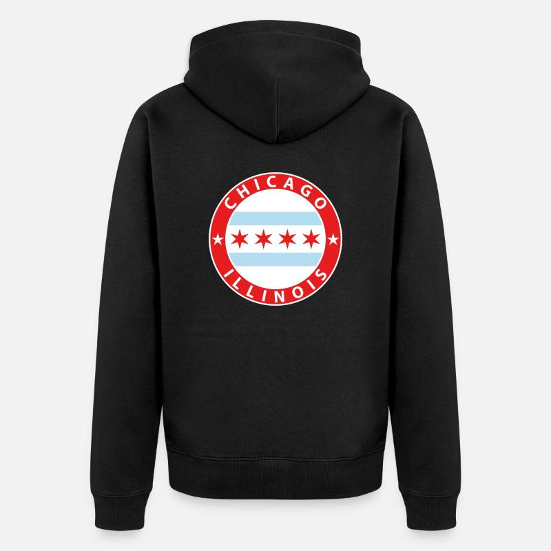 Chicago - Unisex Premium Bio Zip Hoodie - Schwarz