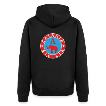 Catania - Unisex Premium Bio Zip Hoodie - Schwarz - Hinten - Nico (187cm)